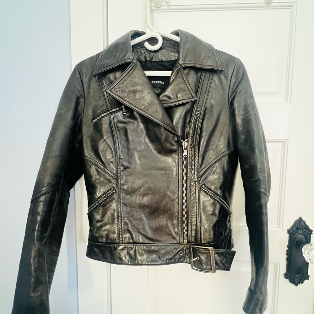 Express Women's Sleek Black Leather Jacket
